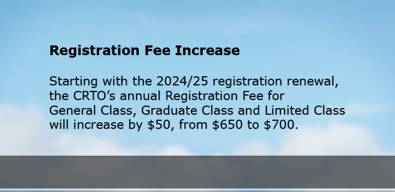 Registration Fee Increase