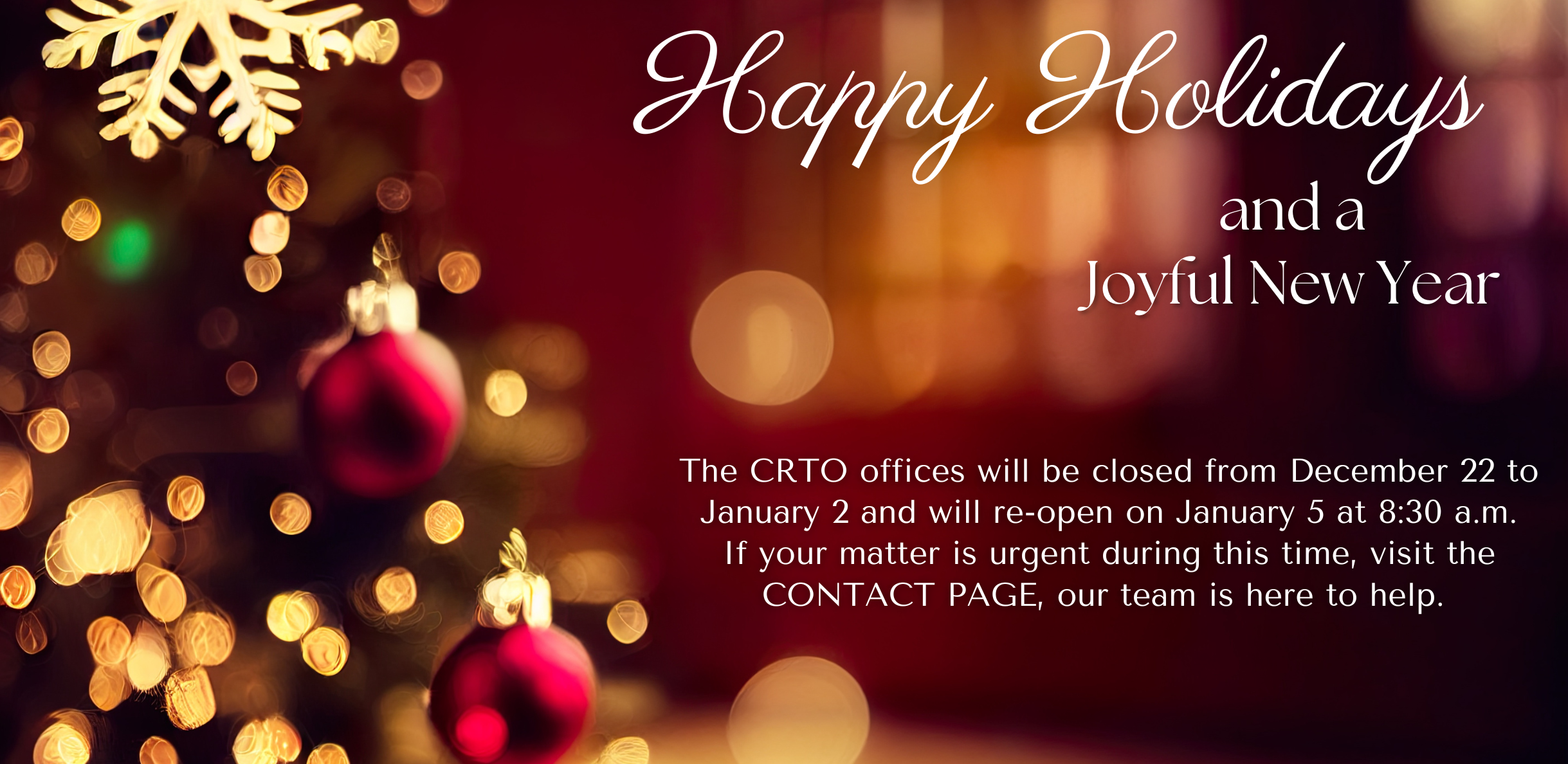 Holiday Hours 2026